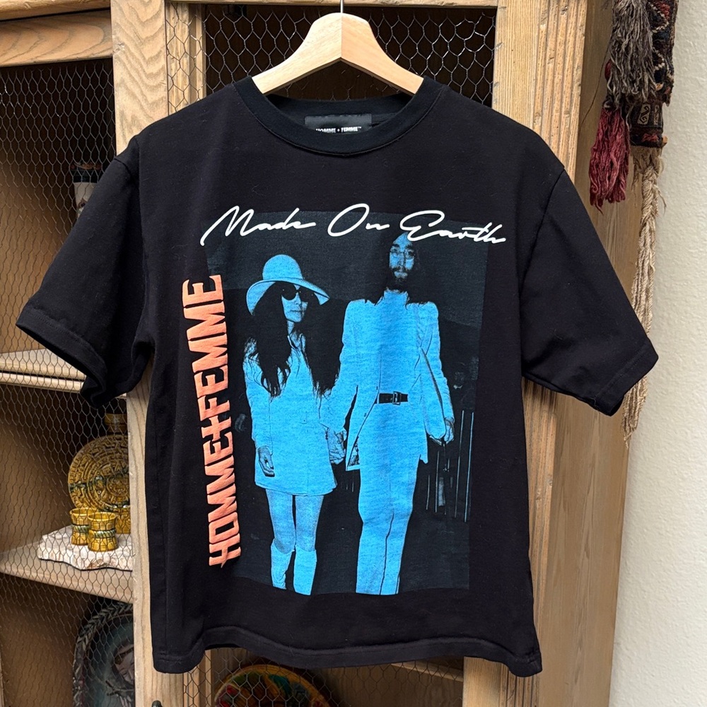 Homme + Femme John Lennon and Yoko Ono Made On Earth T-Shirt
